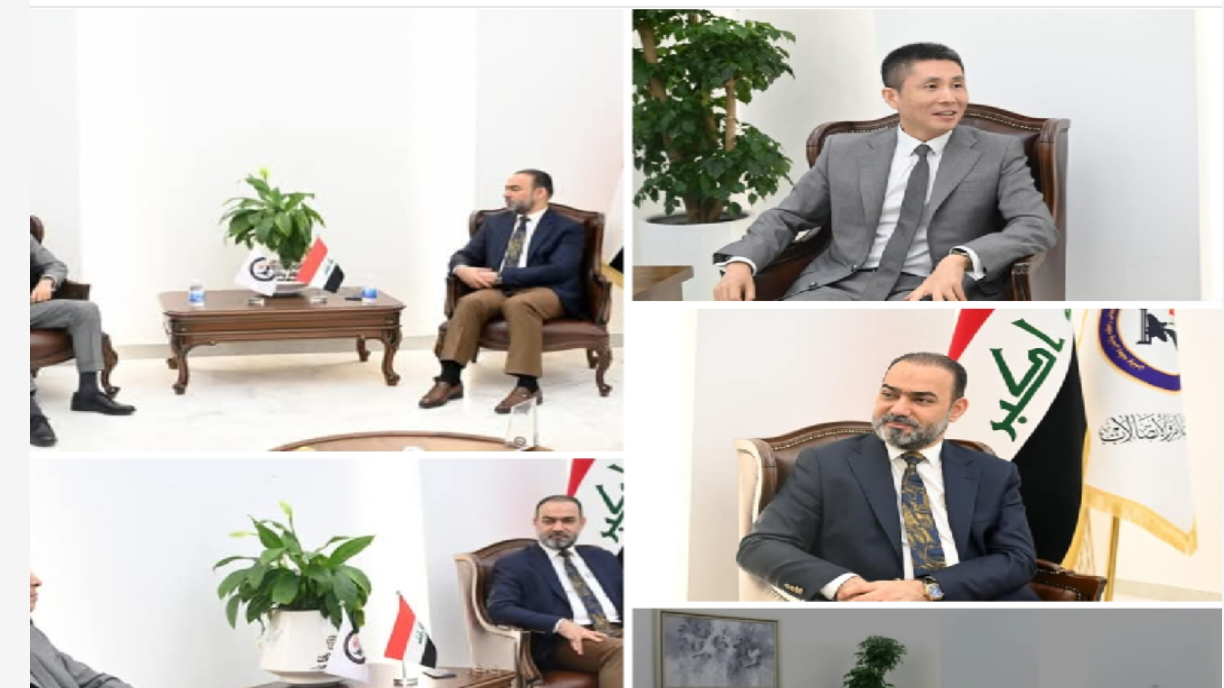 رئيس هيأة الإعلام والاتصالات يناقش مع السفير الصيني التعاون التقني وافاق الشراكة الرقمية..