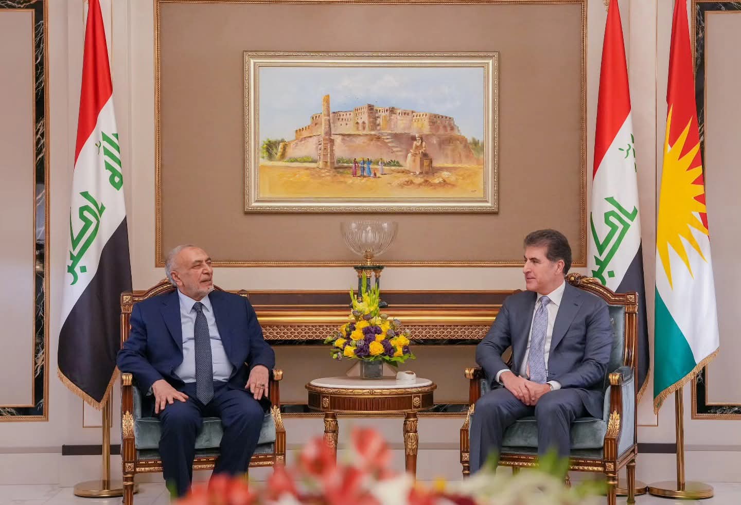 رئيس مجلس النواب يلتقي رئيس إقليم كردستان نيجرفان بارزاني لبحث أزمة رواتب موظفي إقليم كردستان
