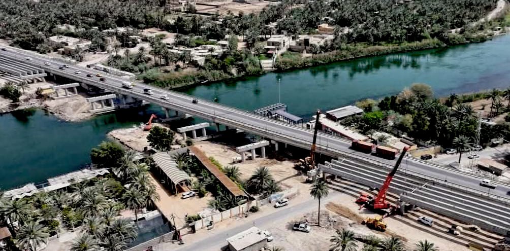 وزارة الإعمار : نسب إنجاز مشروع جسر الكوفة الثالث في  النجف وصلت الى 62 %