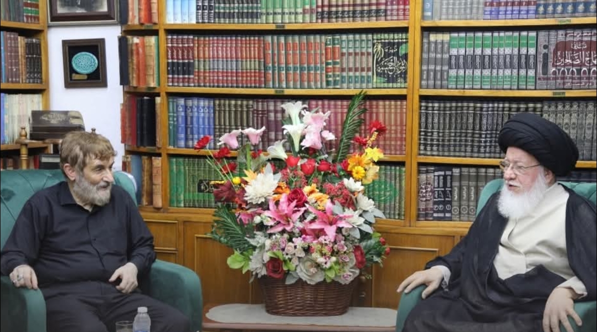 سماحة السيد حسين الصدر  يستقبل رئيس المجموعة الاقتصادية لمكتب المرشد الأعلى للجمهورية الإسلامية الإيرانية
