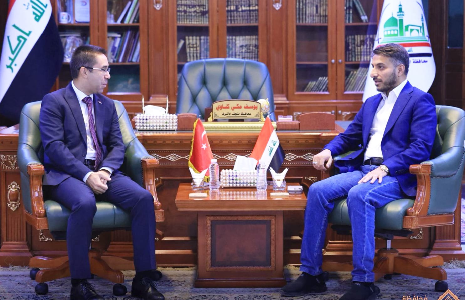گناوي يستقبل القنصل التركي بعد إنتهاء مهام عملة في النجف