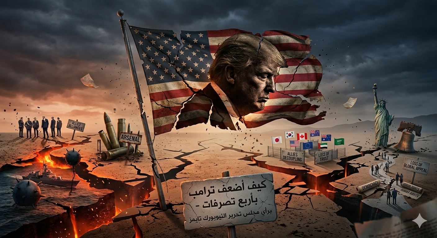 كيف أضعفت سياسات ترامب مكانة الولايات المتحدة؟ قراءة في رؤية مجلس تحرير نيويورك تايمز....